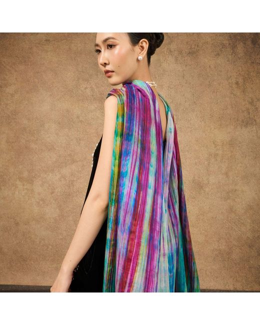 Silk and Bears Purple Brushstroke Hand-Dyed Silk Shawl – Mulberry Silk Wrap