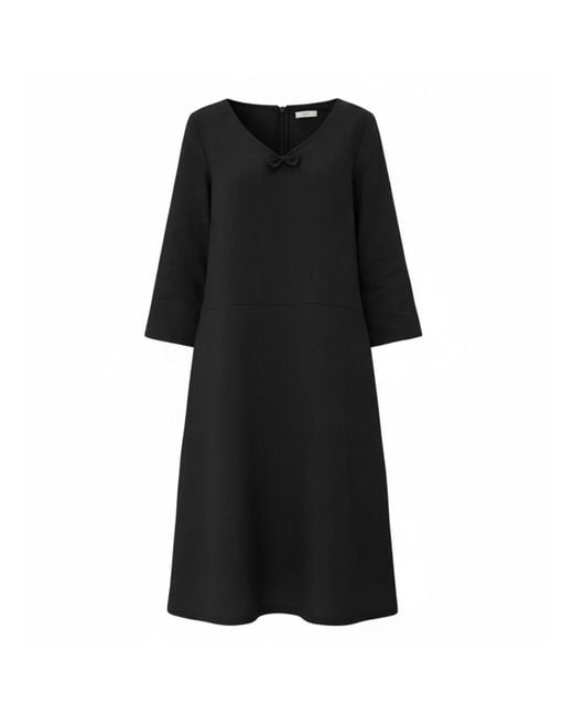 LeMuse Black Sun — V-Neck Stonewashed Linen Dress