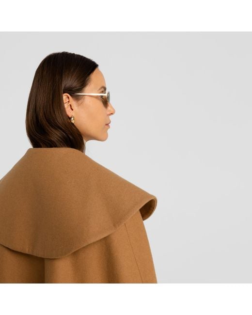 Mandragora Brown Wool Cape Sorte Caramel