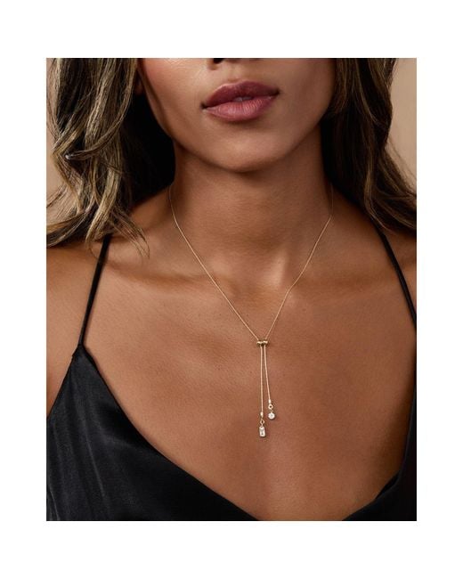 SET & STONES Metallic Zoey Lariat Necklace