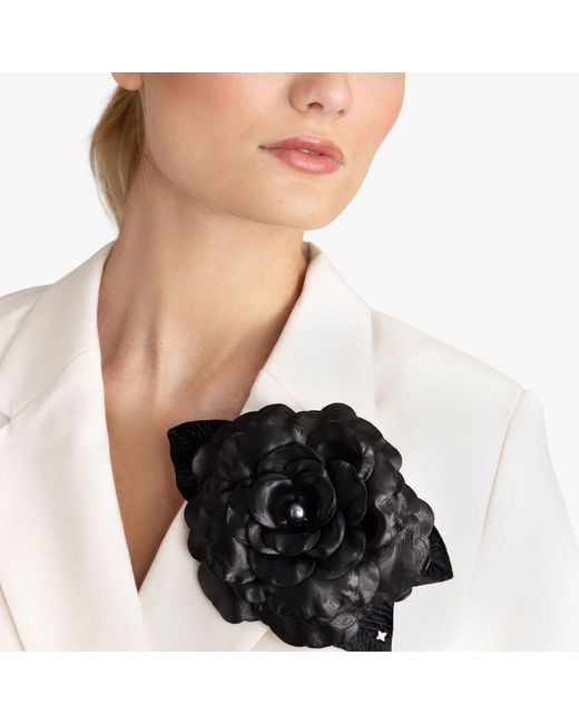 Helena Simon Black The Large Gardenia Floral Brooch