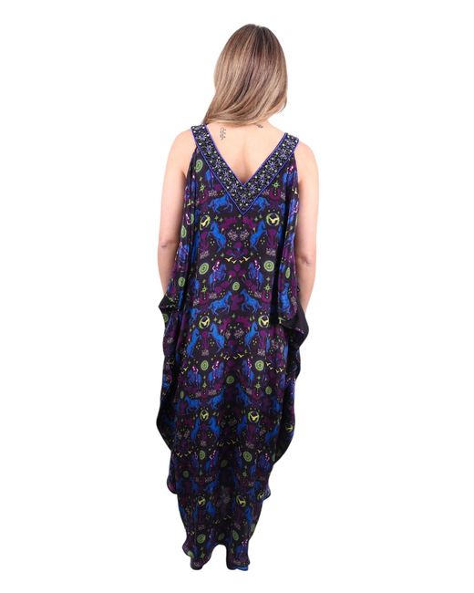 Any Old Iron Blue Hand-Beaded Neckline High Horse Dress