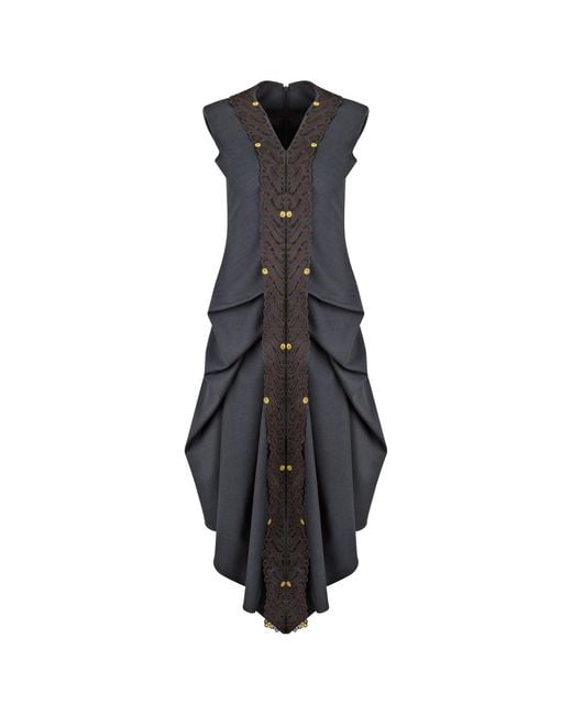 Boutique Kaotique Black Hand-Embroidered Indonesian Dress — Limited Edition From Jakarta