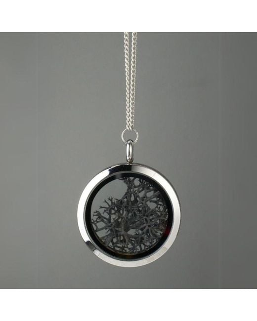 My Little Nature Black Designer Jewelry Necklace With Natural Moss