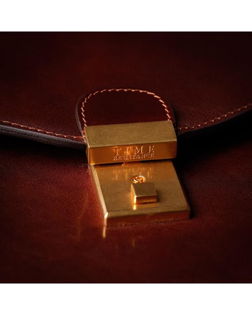 Time Resistance Brown Classic Design Leather Briefcase for men