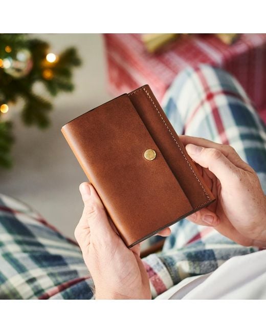 VIDA VIDA Brown Luxe Tan Leather Passport Holder for men