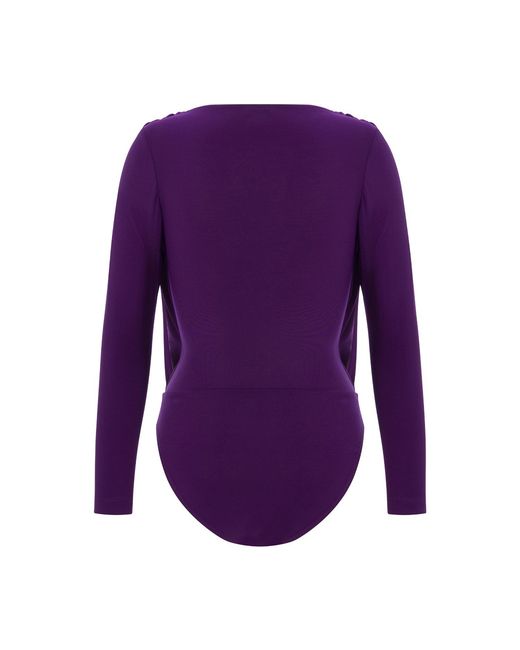 Maan Istanbul Purple Deep V-Neck Bodysuit