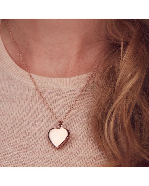 Posh Totty Designs Metallic Rose Gold Plated Heart Locket Necklace