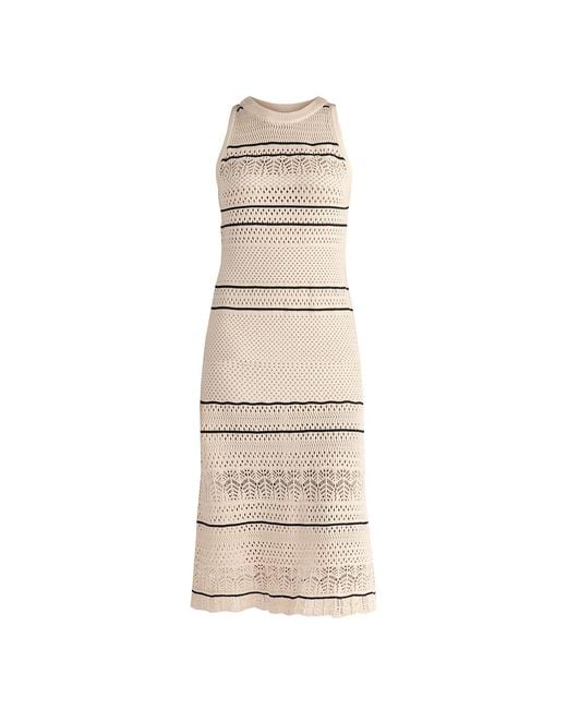 Paisie Natural Neutrals Contrast Detail Pointelle Knitted Dress