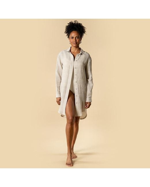 The Summer Edit Natural Neutrals Charley Luxe Linen Shirt Dress