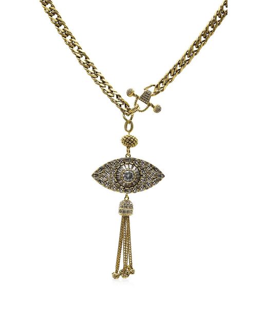 Bayemeyc Metallic Impresion Plated Eye Necklace