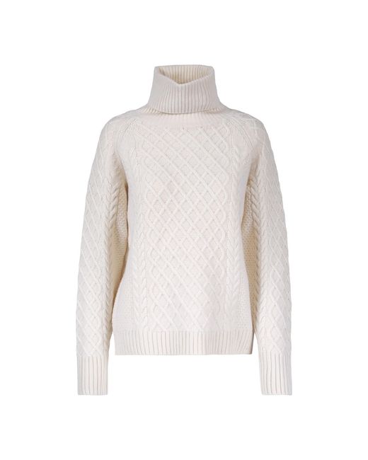 tirillm White Celina Cable Knitted Pullover