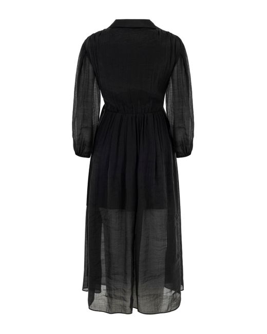 Nocturne Balloon Sleeves Dress in Black | Lyst