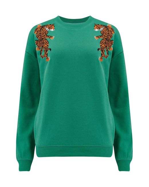 Sugarhill Green Noah Sweatshirt, Climbing Tigers