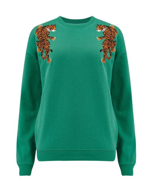 Sugarhill Green Noah Sweatshirt, Climbing Tigers