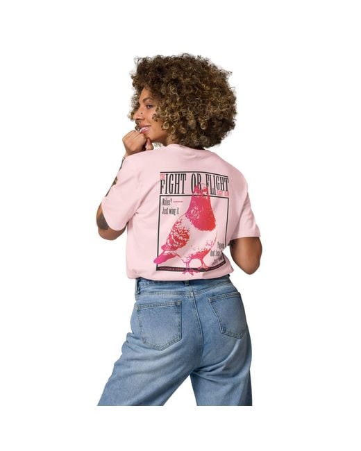 Anchor and Crew Pink Cotton Eight Fight Or Flight Club Editions Organic Cotton T-Shirt