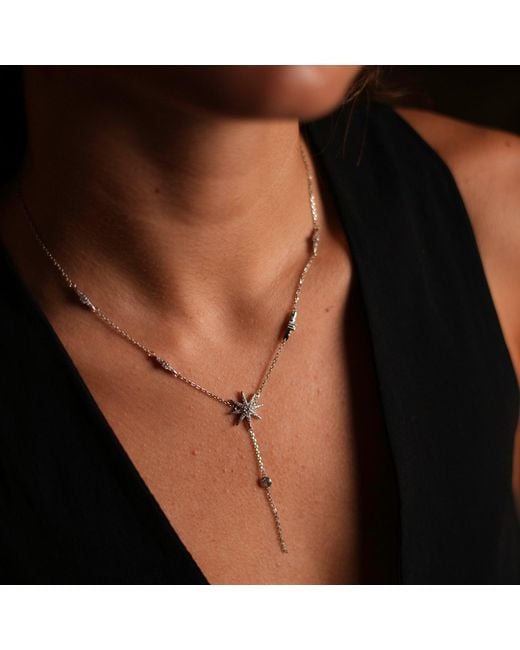 Ebru Jewelry Metallic Stellar Radiance Sterling & Diamond Necklace