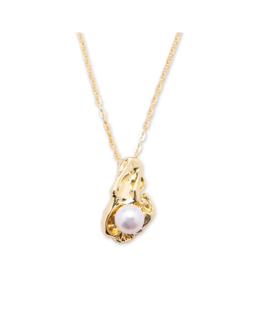 Classicharms Metallic Nyla Molten Freshwater Pearl Pendant Necklace