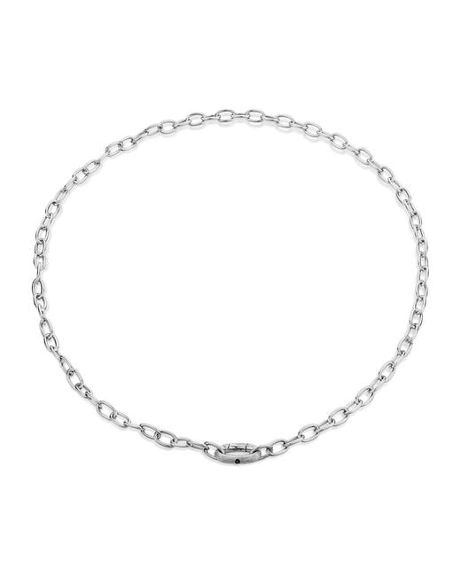 SALLY SKOUFIS Metallic Shadow Chain Necklace With Natural Sapphire for men