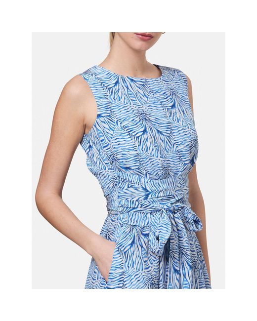 Helen Mcalinden Blue Avril Stripe And Bow Print Dress