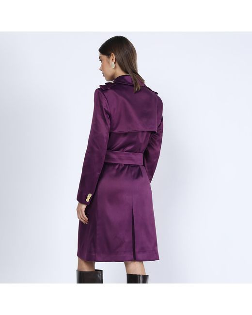 Richa Sharma Purple Burgundy Hued Double Breasted Trench Coat