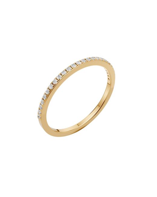 Aya Fine Jewelry White Handcrafted Round Lab Diamond Half Eternity Wedding Band