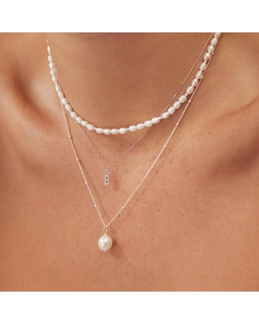 Lily & Roo Metallic Large Pearl Satellite Necklace
