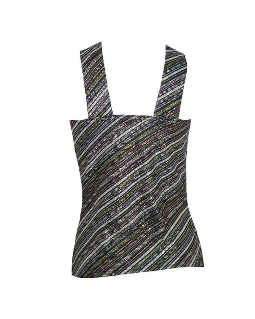 Me & Thee Gray Packs A Punch Metallic Stripe Top