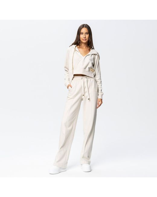 Otthie Natural Neutrals Wide-Leg Cosy Knitted Trousers
