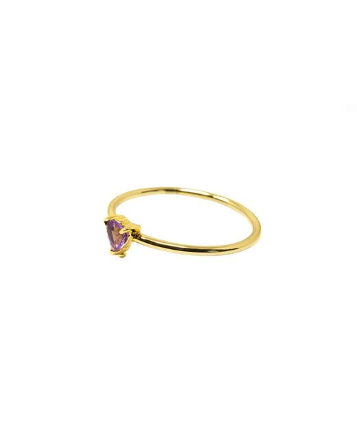 NASI SILVER Metallic Yours Heart Ring- Amethyst