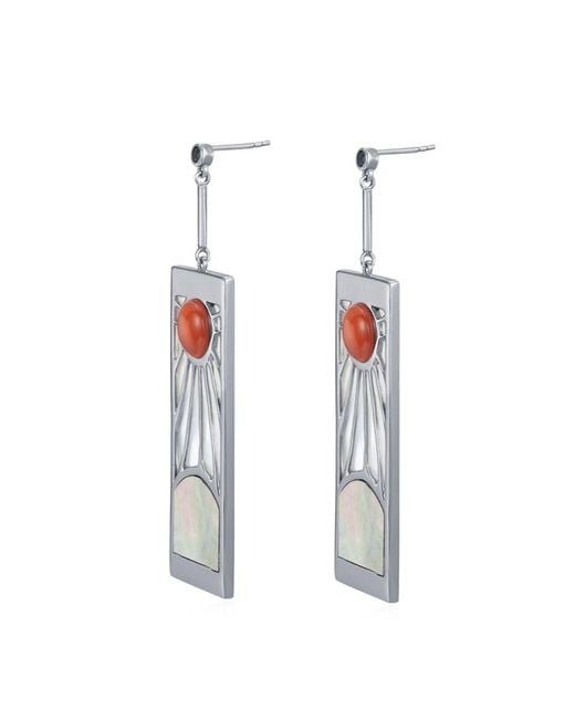 Azura Jewelry New York White Demon Slayer Hanafuda Earrings Vermeil