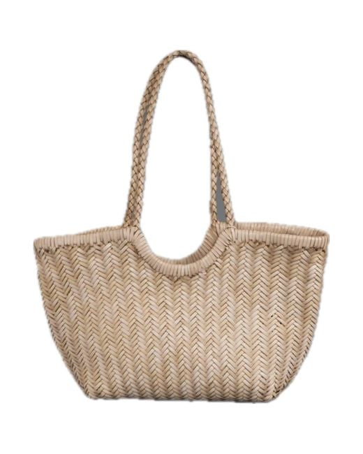 Rimini Natural Neutrals Woven Leather Handbag