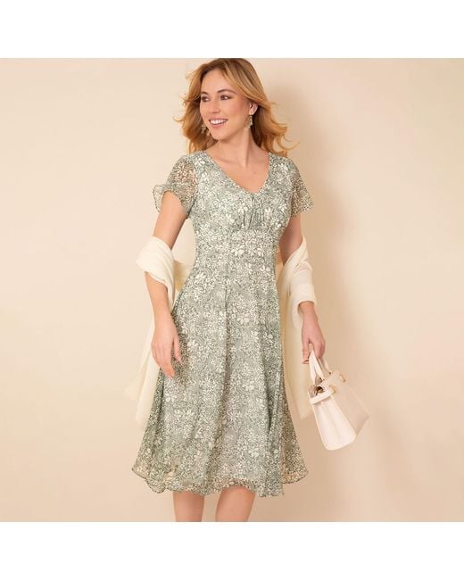 Alie Street London Green Neutrals Miranda Dress Botanical