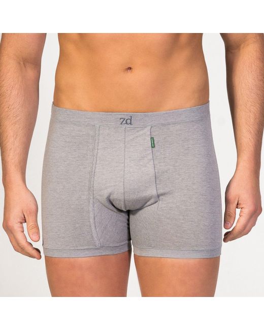 Zd - Zero Defects Gray Helios Fly Front Boxer Egyptian Cotton for men