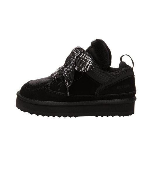 EverAu Australia Black Marbled Lace Up Platform Boots