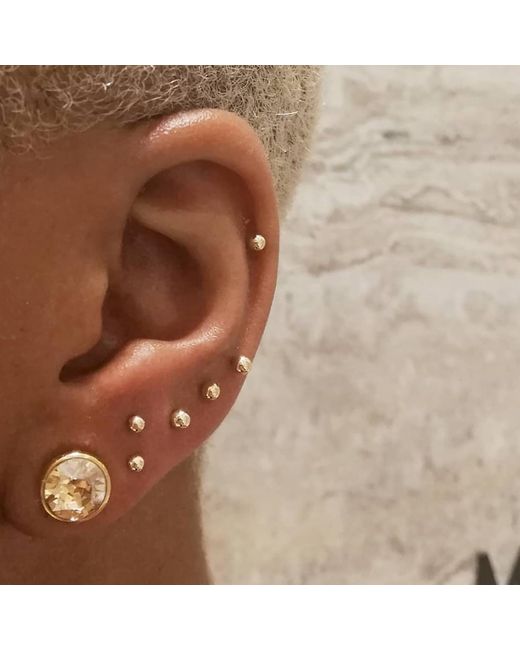 VicStoneNYC Fine Jewelry Metallic Ball Timeless Stud Solid Earrings