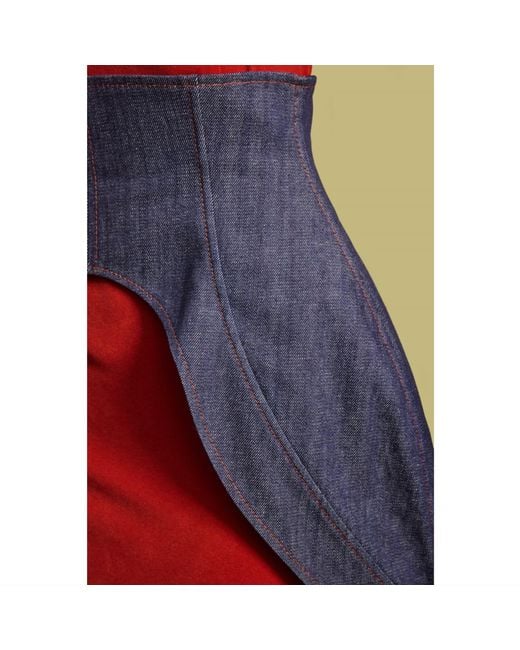 Julia Allert Blue Minimalist Waist Corset For Layering Denim