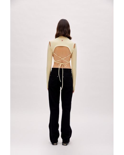 Pcfg Natural Neutrals Long Sleeve Crop Top