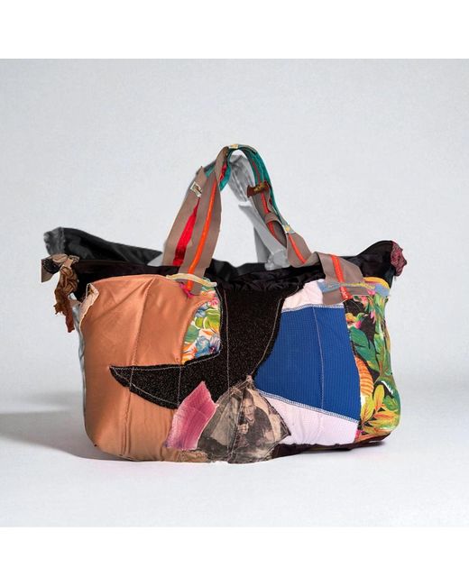 Miro Misljen Red Patchwork Asymmetric Tote