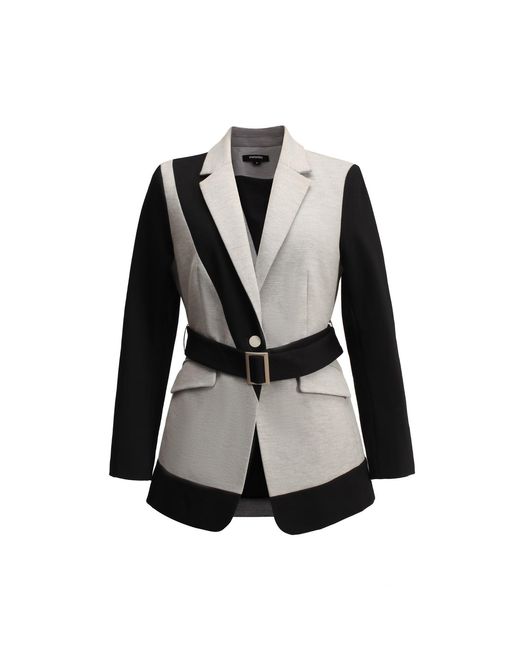 Smart and Joy Black Color Block Tailor Jacket