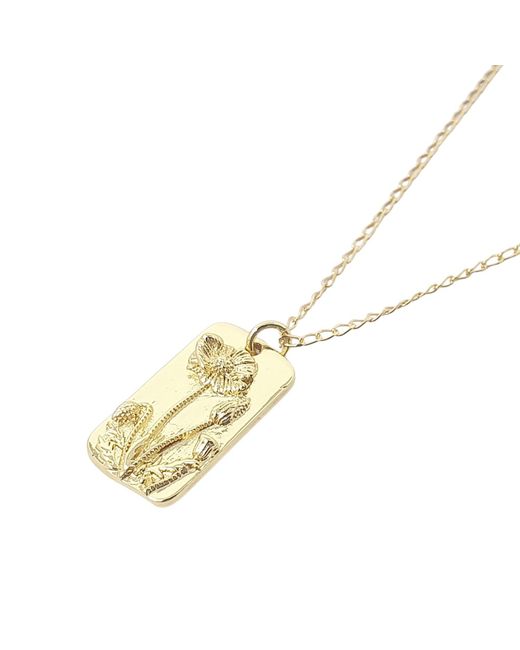 Harfi Metallic Dainty Poppy Flower Plated Charm Necklace