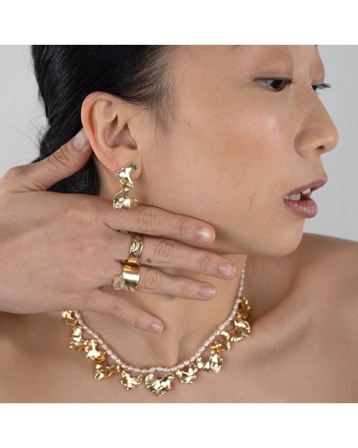 Rare Matters Jewelry Metallic Mini Leaf Earrings