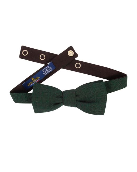 LE COLONEL Green Cyprus Italian Wool Bow Tie for men