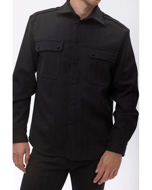 Maison Bogomil Blue Military Shirt for men
