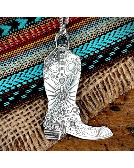 CarterGore Metallic Small Sterling Cowboy Boot