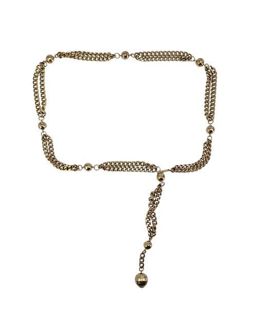 Madison Maison Metallic Vintage Goldtone Double Chain Station Belt
