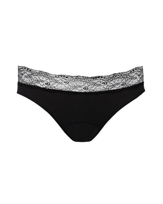 Zd - Zero Defects Black Diana Mid-Rise Lace Brief – Softness With Soy Fiber