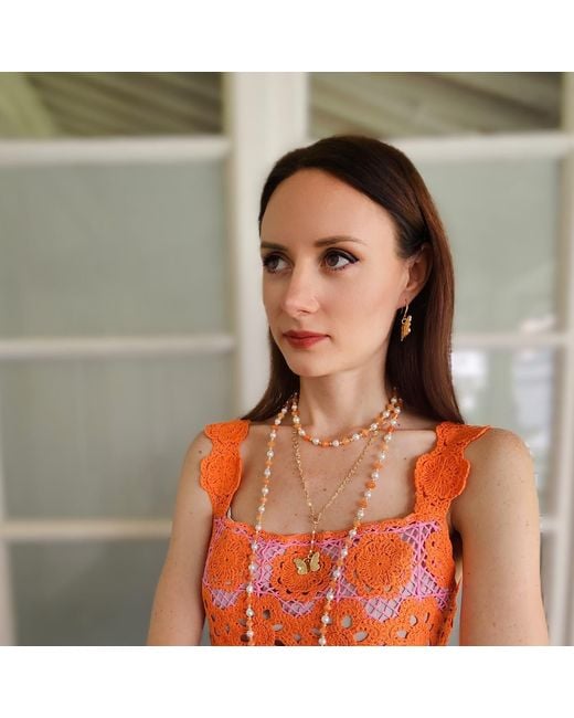 Farra Metallic Butterfly Chain With Butterfly Pendant Versatile Necklace