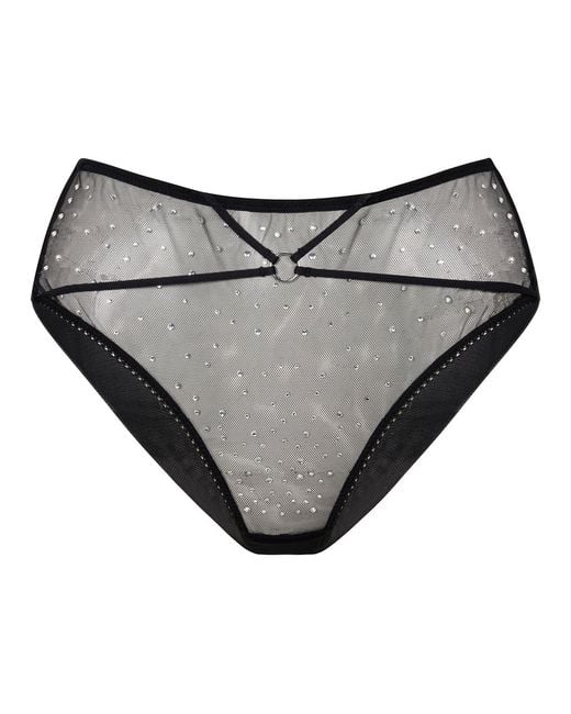 Empress Mimi Gray Astria High-Waist Cheeky With Crystal Details