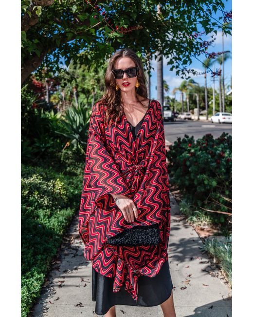 Jennafer Grace Red Cosmos Kimono
